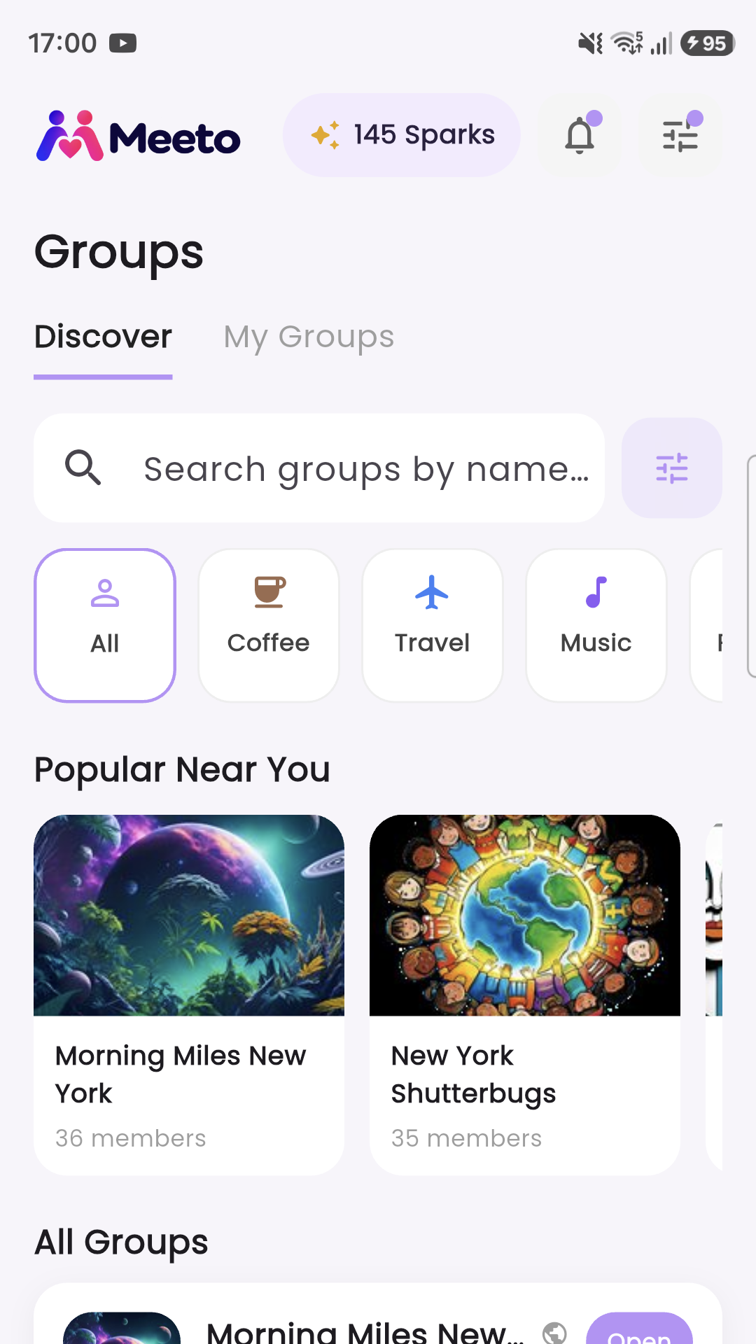 Join groups on Meeto